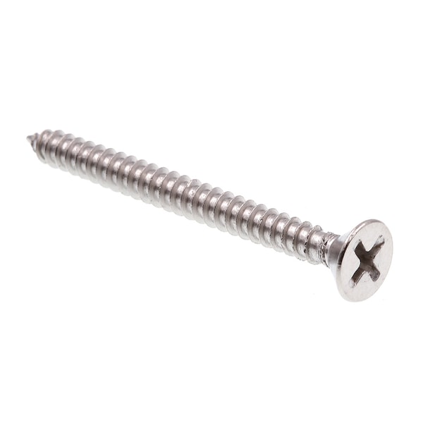 Prime-Line Sheet Metal Screw, Self-Tap, Flat, Phil Dr No. 10 X 2in 18-8 Stainless Steel 100PK 9017251 - main